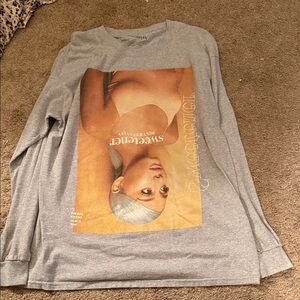 Ariana Grande Gray and Gold Long Sleeve Tee